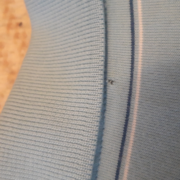 Vintage Nike Light/Sky and Navy Blue and White Stripped Polo/Golf Shirt - Picture 14 of 17